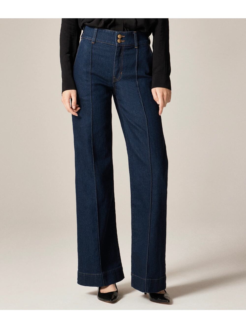 J. CREW Denim Trouser Jean with Stacked Buttons in Rinse Wash Size 27
